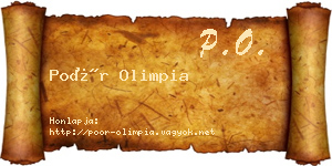 Poór Olimpia névjegykártya
